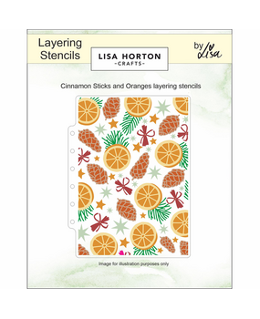 Lisa Horton Crafts Cinnamon Sticks and Oranges 5x7 Inch Layering Stencils (LHCAS204)