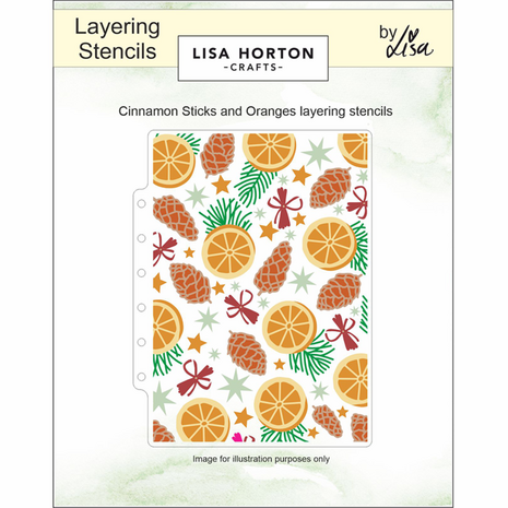 Lisa Horton Crafts Cinnamon Sticks and Oranges 5x7 Inch Layering Stencils (LHCAS204)