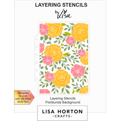 Lisa Horton Crafts Floribunda Background 5x7 Inch Layering Stencils (LHCAS157)