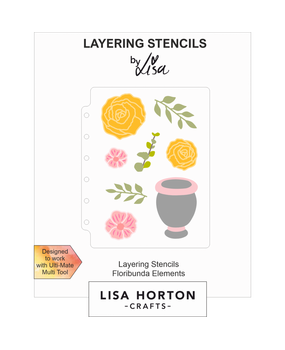 Lisa Horton Crafts Floribunda Elements A6 Layering Stencils (LHCAS158)