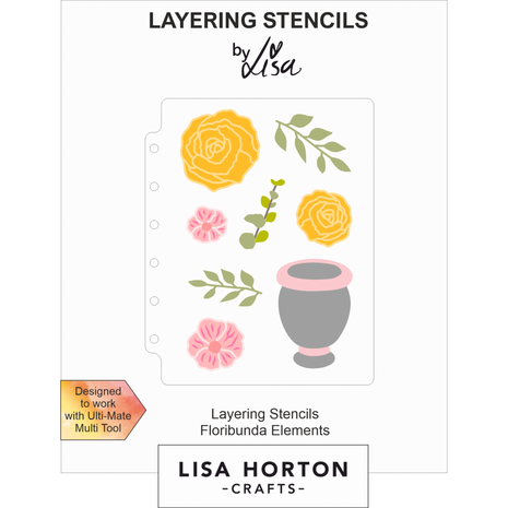 Lisa Horton Crafts Floribunda Elements A6 Layering Stencils (LHCAS158)