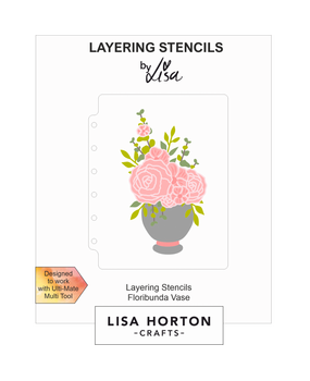 Lisa Horton Crafts Floribunda Vase A6 Layering Stencils (LHCAS156)