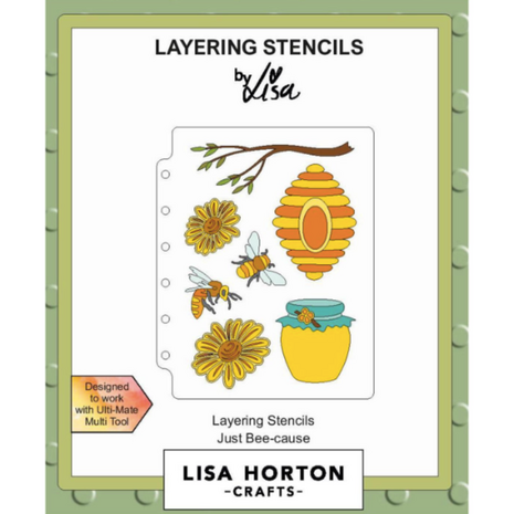 Lisa Horton Crafts Just Bee-cause 5x7 Inch Layering Stencils (LHCAS154)