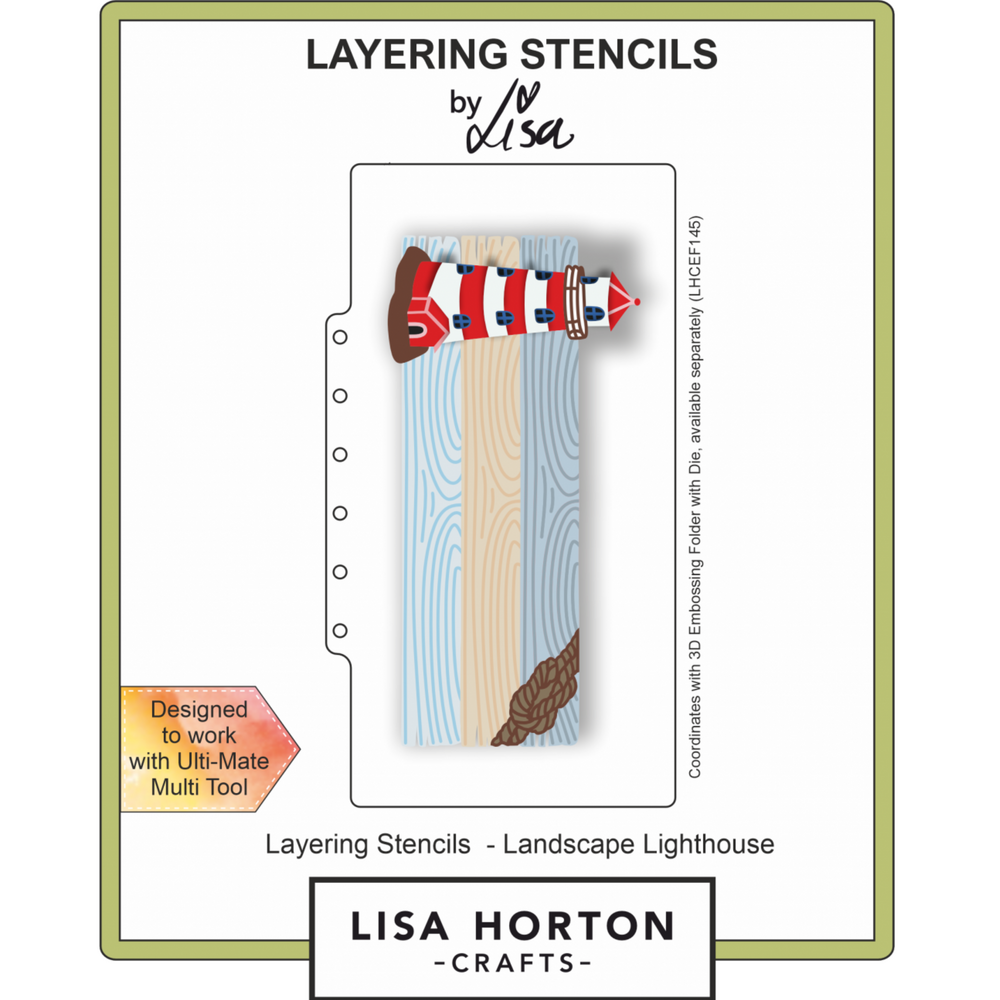 Lisa Horton Crafts Landscape Lighthouse DL 3D Layering Stencil (LHCAS110)