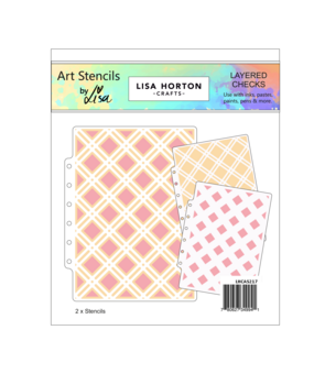 Lisa Horton Crafts Layered Checks Layering Stencils (LHCAS217)