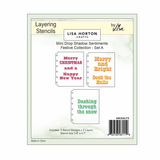 Lisa Horton Crafts Mini Drop Shadow Sentiments Festive Collection Set A Layering Stencil (LHCAS173)