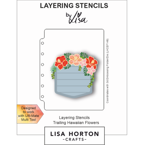 Lisa Horton Crafts Trailing Hawaiian Flowers A6 Layering Stencils (LHCAS107)