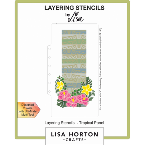 Lisa Horton Crafts Tropical Panel DL Layering Stencils (LHCAS108)