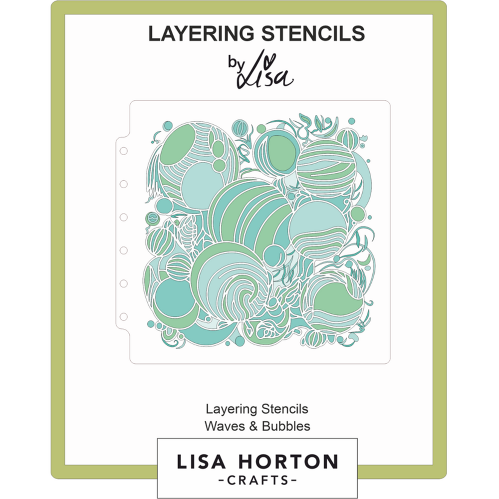 Lisa Horton Crafts Waves and Bubbles 6x6 Inch Layering Stencils (LHCAS155)
