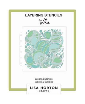 Lisa Horton Crafts Waves and Bubbles 6x6 Inch Layering Stencils (LHCAS155)