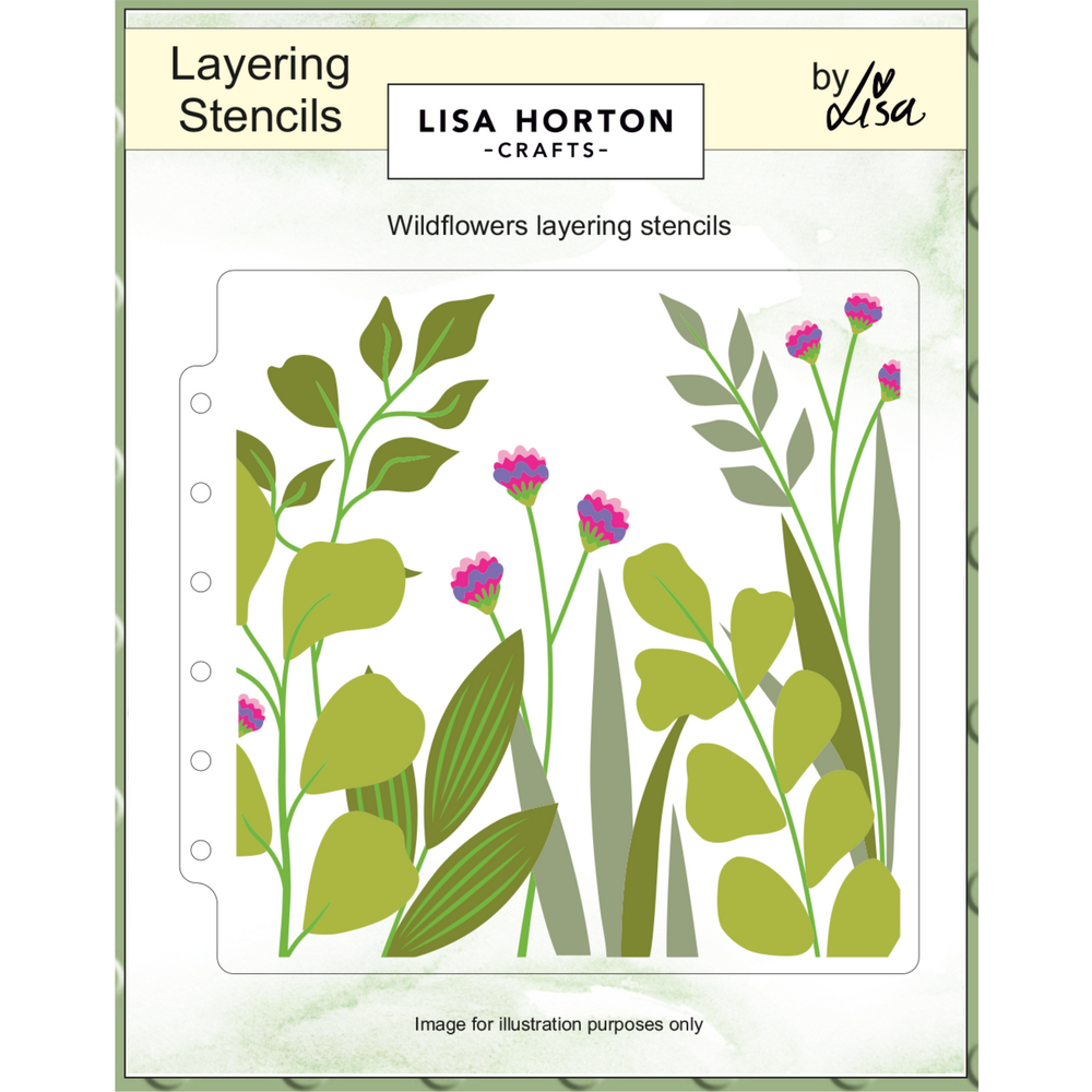 Lisa Horton Crafts Wildflowers 6x6 Inch Layering Stencils (LHCAS221)