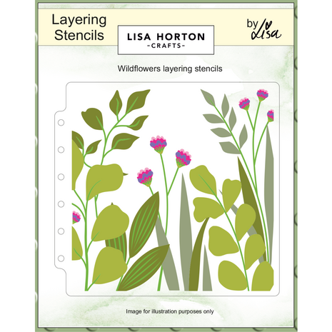 Lisa Horton Crafts Wildflowers 6x6 Inch Layering Stencils (LHCAS221)