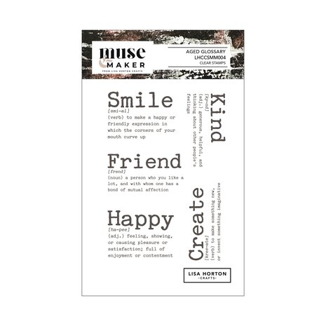 Lisa Horton Crafts Muse & Maker A6 Clear Stamp Set Aged Glossary (LHCCSMM004)