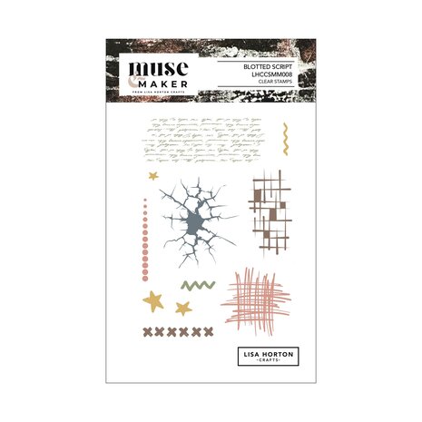 Lisa Horton Crafts Muse & Maker A6 Clear Stamp Set Blotted Script (LHCCSMM008)