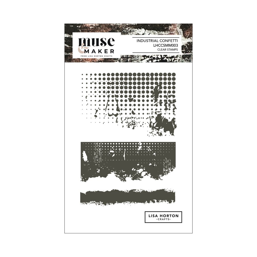 Lisa Horton Crafts Muse & Maker A6 Clear Stamp Set Industrial Confetti (LHCCSMM003)