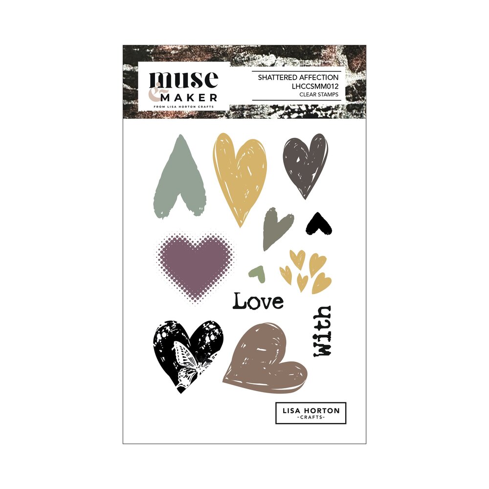 Lisa Horton Crafts Muse & Maker A6 Clear Stamp Set Shattered Affection (LHCCSMM012)