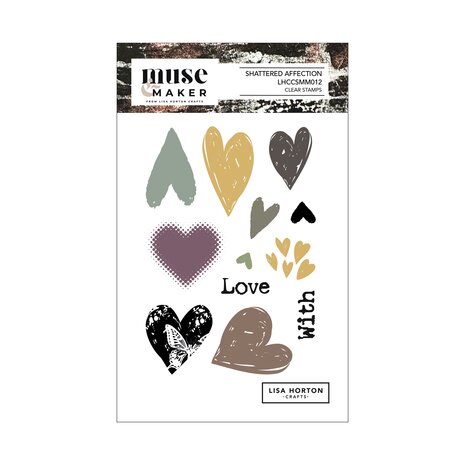 Lisa Horton Crafts Muse & Maker A6 Clear Stamp Set Shattered Affection (LHCCSMM012)