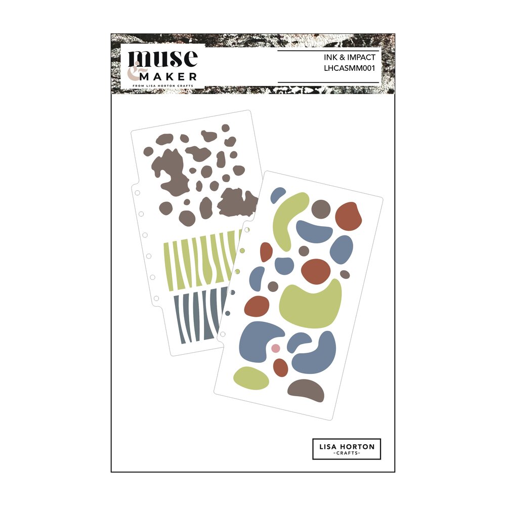 Lisa Horton Crafts Muse & Maker Art Stencils 4.5x8 Inch Ink and Impact (LHCASMM001)
