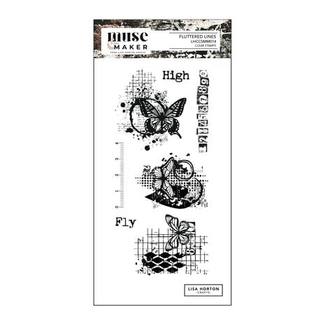 Lisa Horton Crafts Muse & Maker DL Clear Stamp Set Fluttered Lines (LHCCSMM014)