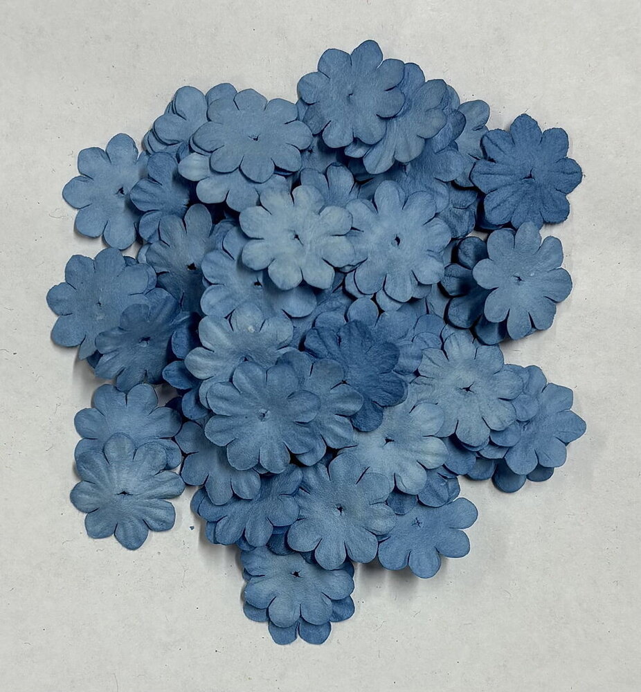 Reprint Paper Flowers Dusty Blue (100pcs) (FL014)
