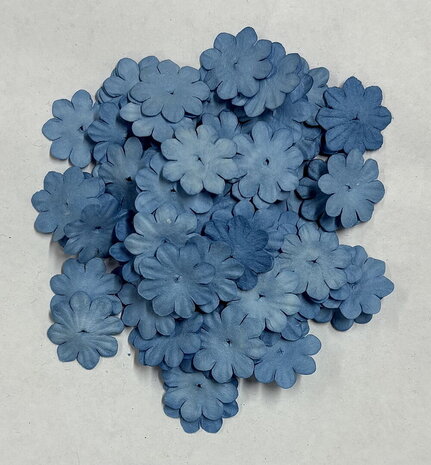 Reprint Paper Flowers Dusty Blue (100pcs) (FL014)