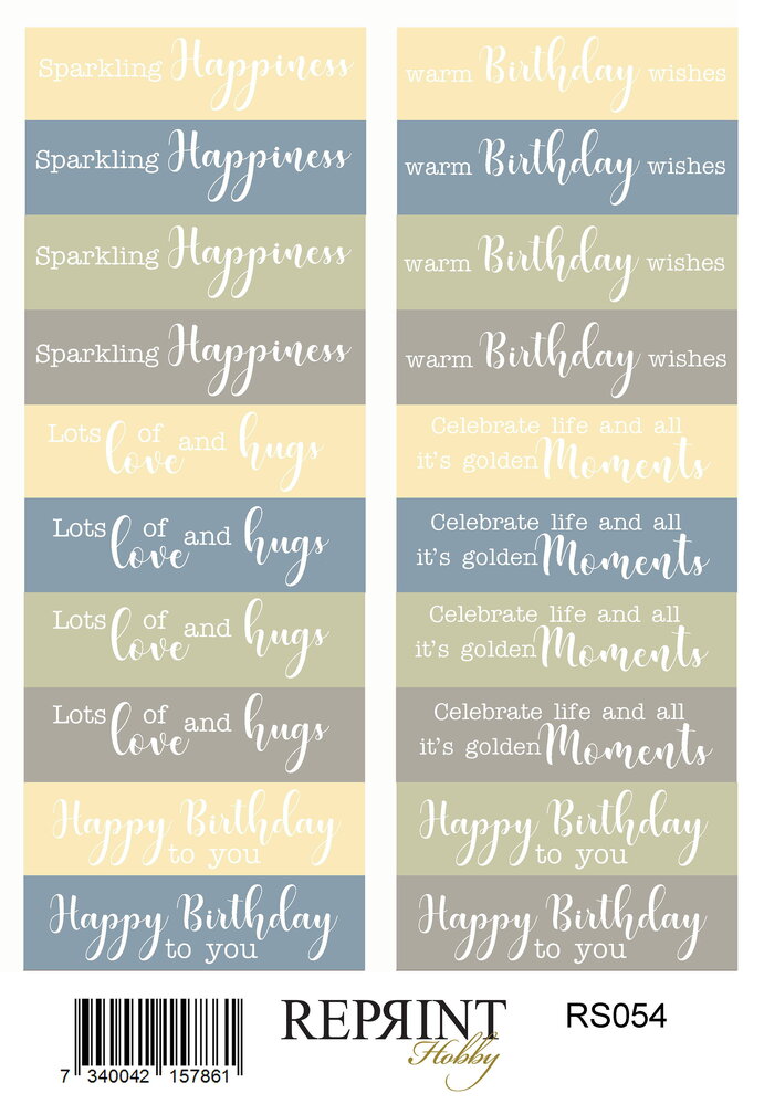 Reprint Summer Meadow 10x16cm Stickers Text (RS054)