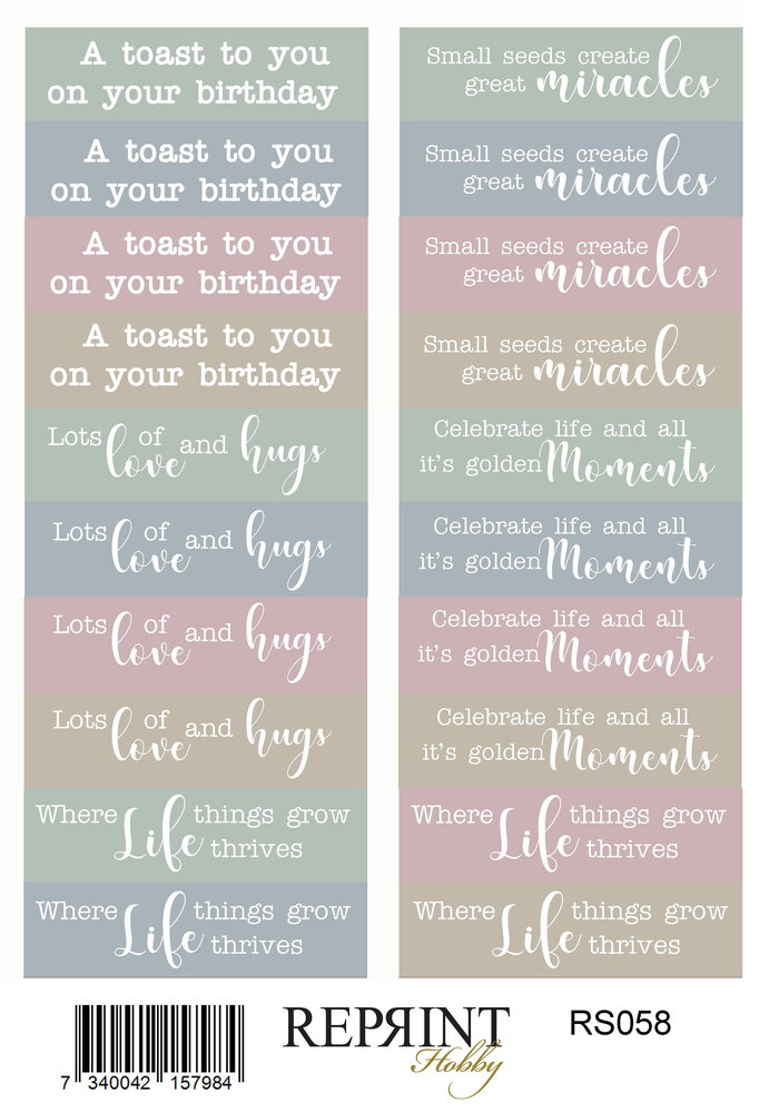 Reprint The Pottery 10x16cm Stickers Text (RS058)