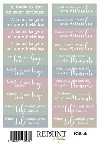 Reprint The Pottery 10x16cm Stickers Text (RS058)