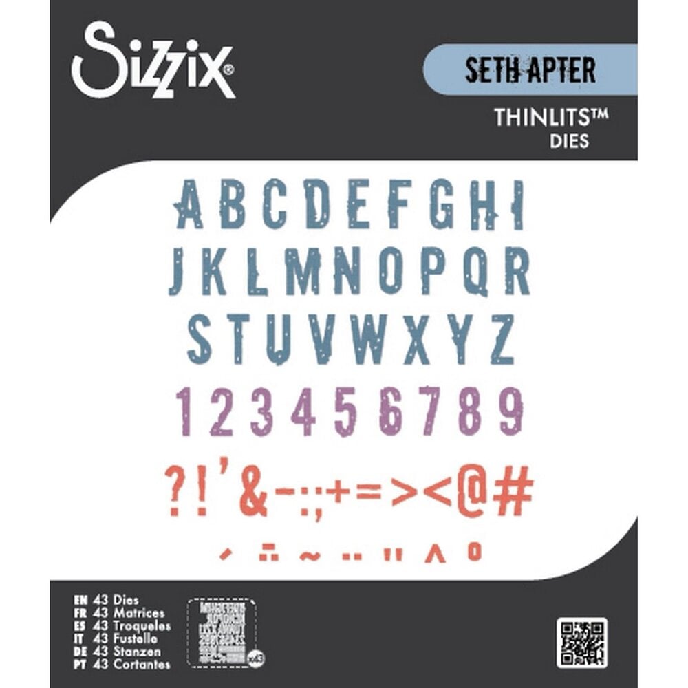 Sizzix Thinlits Die Set Typography (43pcs) by Seth Apter (667050)