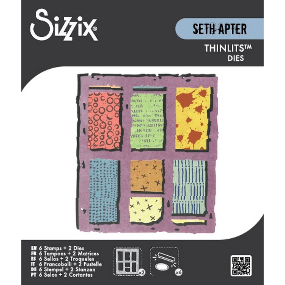 Sizzix Thinlits Die Set w/Clear Stamps Viewfinder (2+6pcs) by Seth Apter (667054)