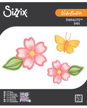 Sizzix Thinlits Die Set Stitched Floral (17pcs) by Vicki Boutin (667164)