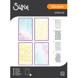 Sizzix A5 Stencil Stitched Florals (4pcs) by Vicki Boutin (667162)