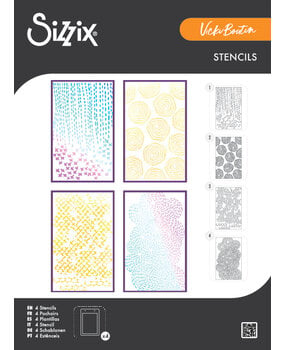 Sizzix A5 Stencil Stitched Florals (4pcs) by Vicki Boutin (667162)