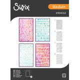 Sizzix A5 Stencil Words and Numbers (4pcs) by Vicki Boutin (667161)
