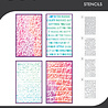 Sizzix A5 Stencil Words and Numbers (4pcs) by Vicki Boutin (667161)