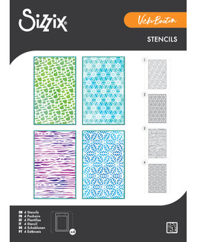 Sizzix A6 Stencil Background Textures (4pcs) by Vicki Boutin (667083)