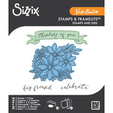 Sizzix Clear Stamps Set w/Framelits Die Floral Bouquet (5+2pcs) by Vicki Boutin (667082)