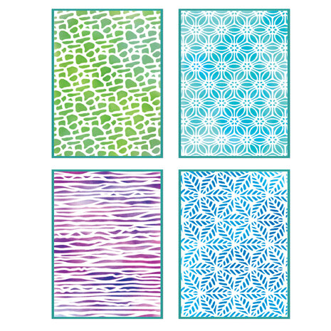 Sizzix A6 Stencil Background Textures (4pcs) by Vicki Boutin (667083)