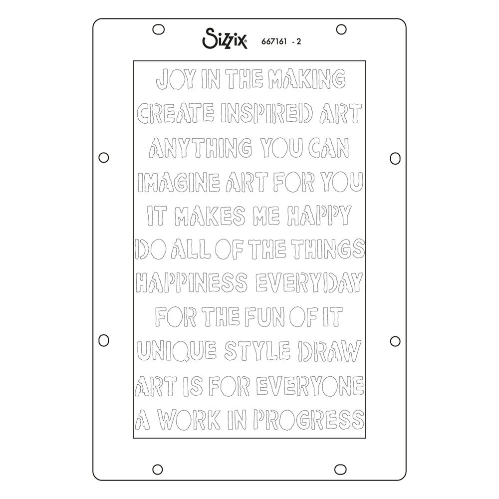 Sizzix A5 Stencil Words and Numbers (4pcs) by Vicki Boutin (667161)