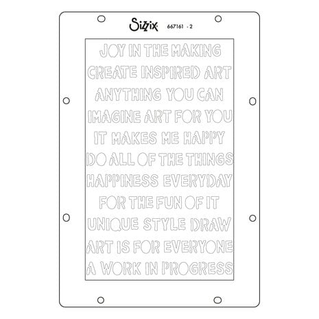 Sizzix A5 Stencil Words and Numbers (4pcs) by Vicki Boutin (667161)