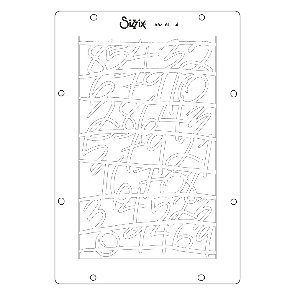 Sizzix A5 Stencil Words and Numbers (4pcs) by Vicki Boutin (667161)