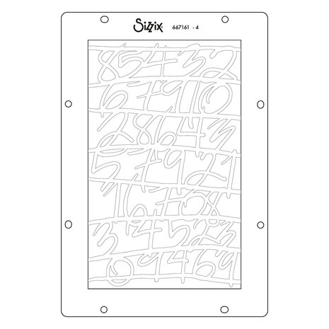 Sizzix A5 Stencil Words and Numbers (4pcs) by Vicki Boutin (667161)