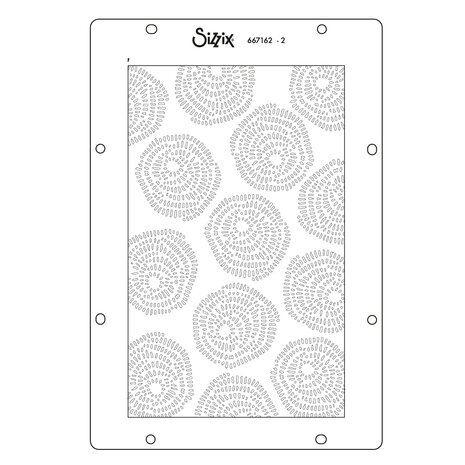 Sizzix A5 Stencil Stitched Florals (4pcs) by Vicki Boutin (667162)