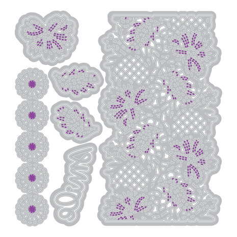 Sizzix Thinlits Die Set Lovely Lace (11pcs) by Vicki Boutin (667165)