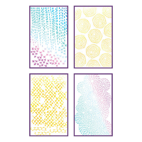 Sizzix A5 Stencil Stitched Florals (4pcs) by Vicki Boutin (667162)