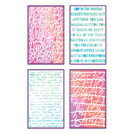 Sizzix A5 Stencil Words and Numbers (4pcs) by Vicki Boutin (667161)