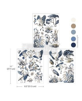 Re-Design with Prima Silver Heron 8,5x11 Inch Middy Transfers (3pcs) (682804)