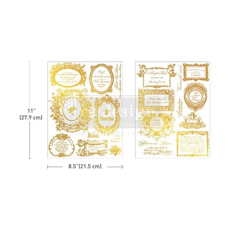 Re-Design with Prima Fleur De Minuit 8,5x11 Inch H2O Transfers Gold (2pcs) (682781)