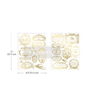 Re-Design with Prima Chant Du Matin 8,5x11 Inch H2O Transfers Gold (2pcs) (682774)