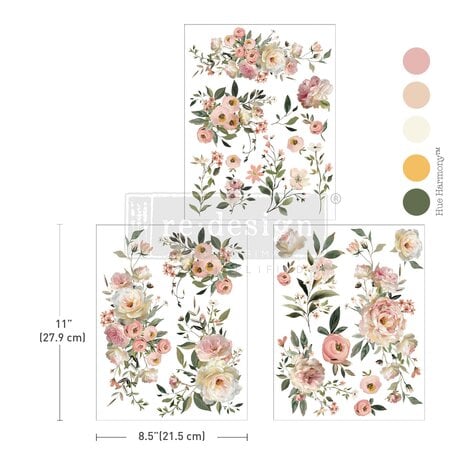 Re-Design with Prima Blush Reverie 8,5x11 Inch Middy Transfers (3pcs) (682644)